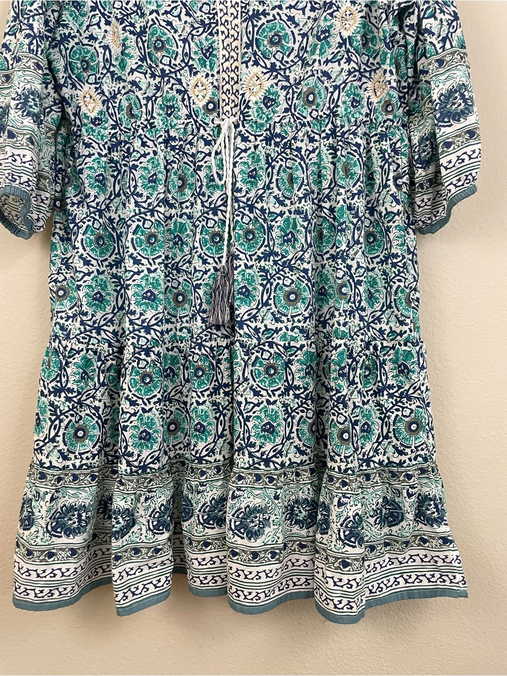 Soft Surroundings Nerissa Dress Abstract Floral Dress Size XL Coastal Boho - Picture 7 of 15